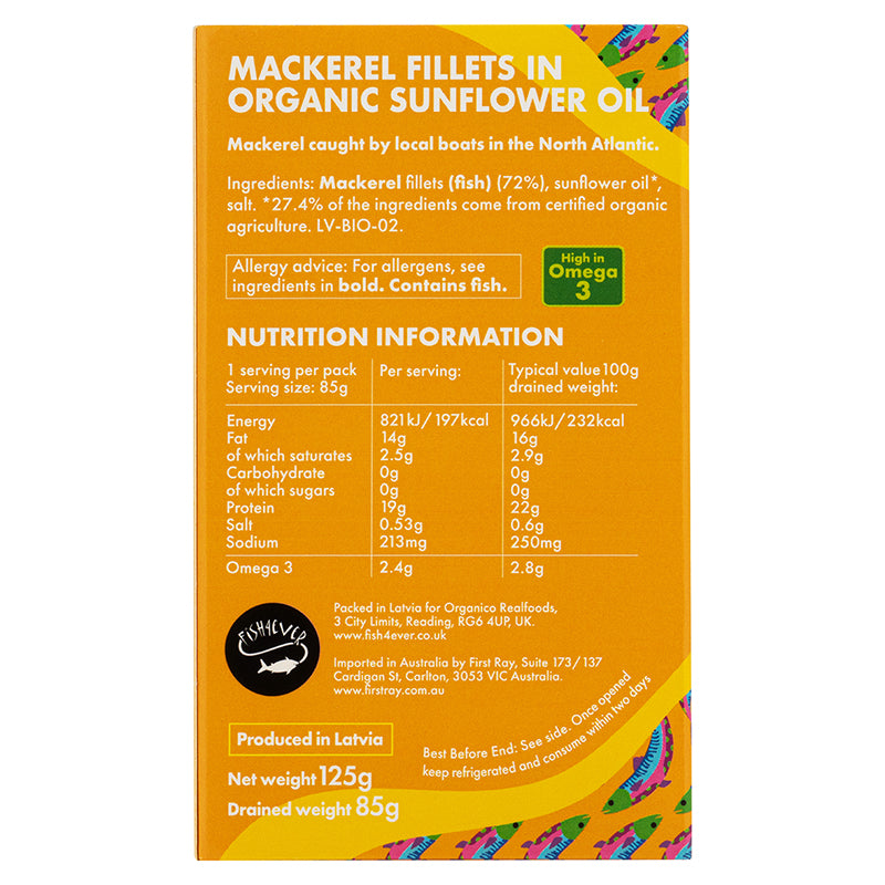 Mackerel Fillets in Sunflower Oil