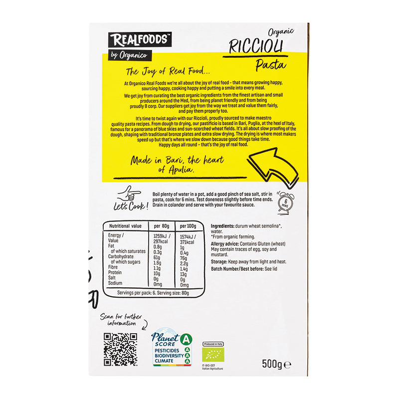Organic Riccioli Pasta