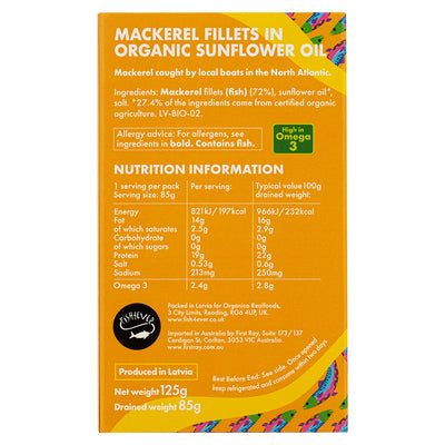 Mackerel Fillets in Sunflower Oil