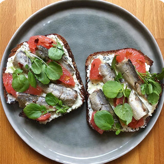Sardine, Grapefruit & Goats Cheese Toast