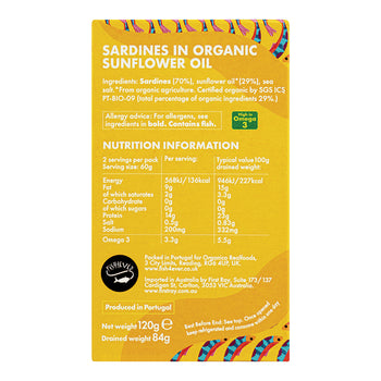 Sardines in Org Sunflower Oil
