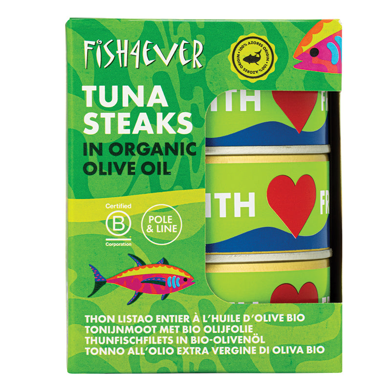 Skipjack Tuna Steaks in oil 3pk Organico Realfoods