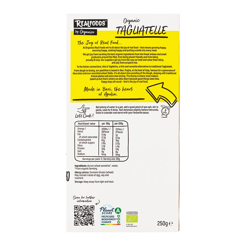 Organic Tagliatelle Pasta