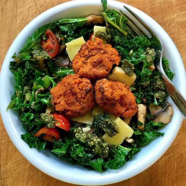 Potato Pakora and Veggies