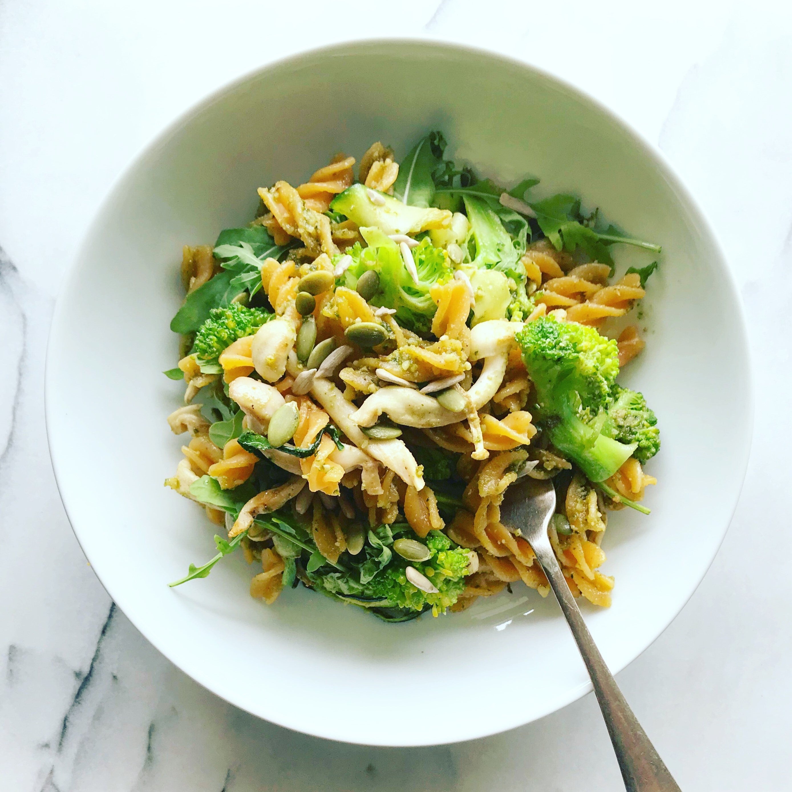 Red Lentil Pesto Pasta